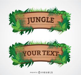 Cartoon Wood Jungle Sign