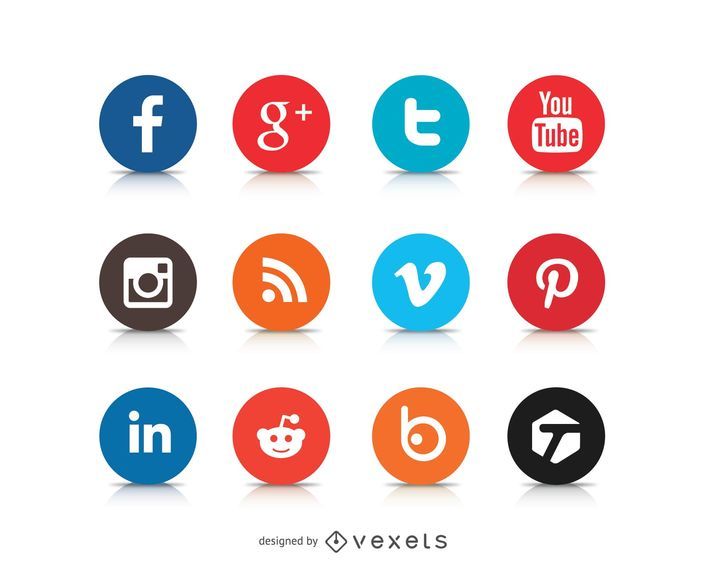 Logotipos de ícone de mídia social Logotipos de ícone de mídia social