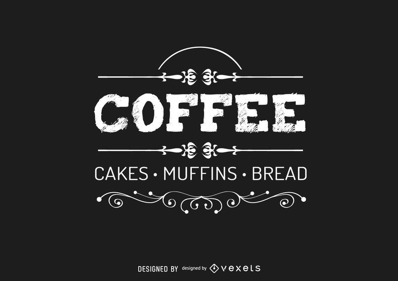 Logotipo rústico del café del vintage de los remolinos Logotipo rústico del café del vintage de los remolinos