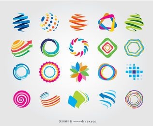 Creative Circle Globe Bunte Logos