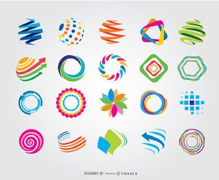 Logotipos coloridos do círculo criativo do globo Logotipos coloridos do círculo criativo do globo