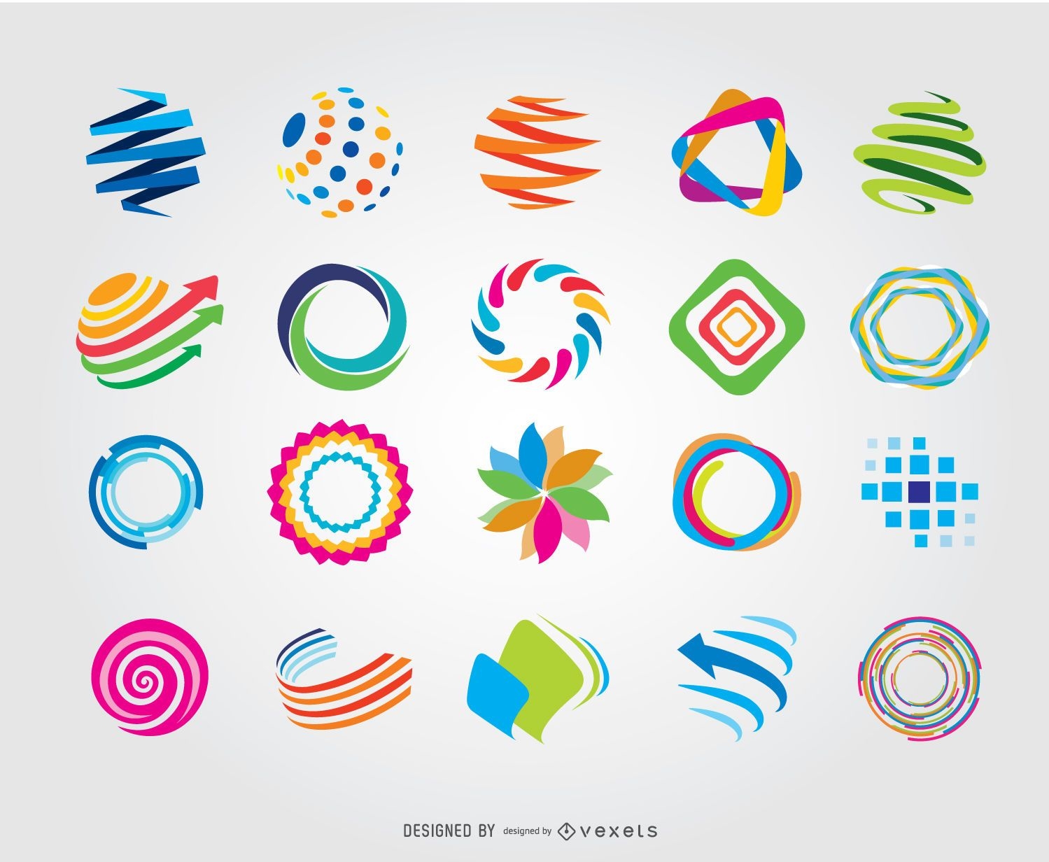 Logotipos coloridos de globo criativo