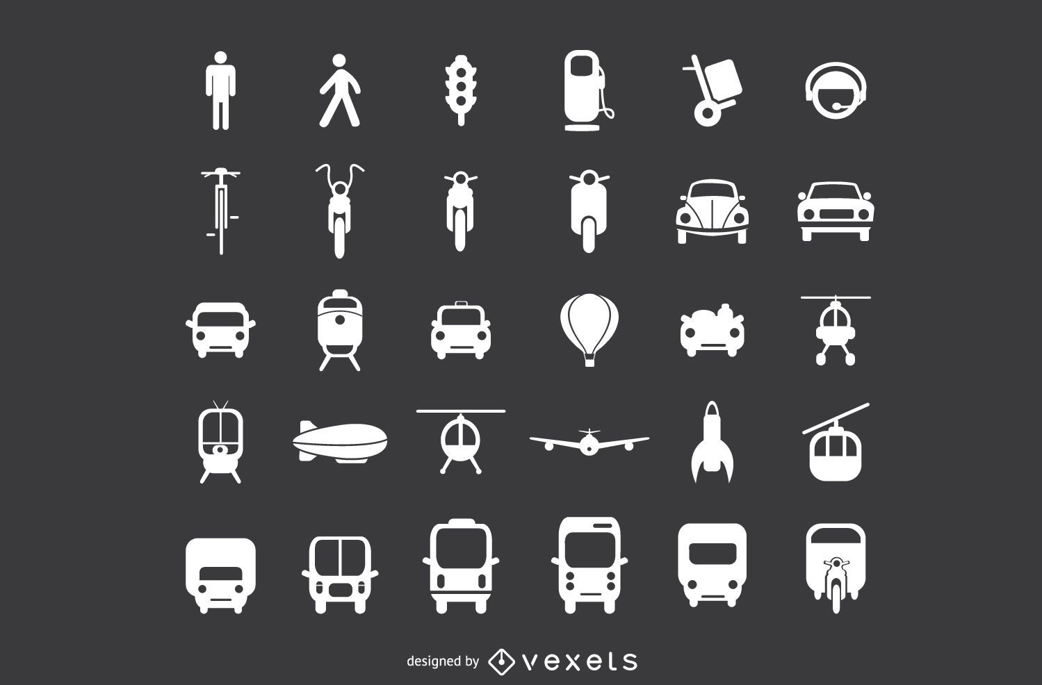 Transport Flat Icon Set 