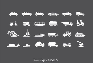 Conjunto de iconos de vehículos