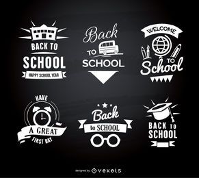 Back to school emblems 
