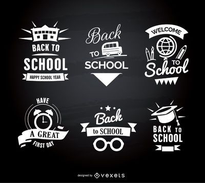 Vintage back to school logo children Royalty Free Vector