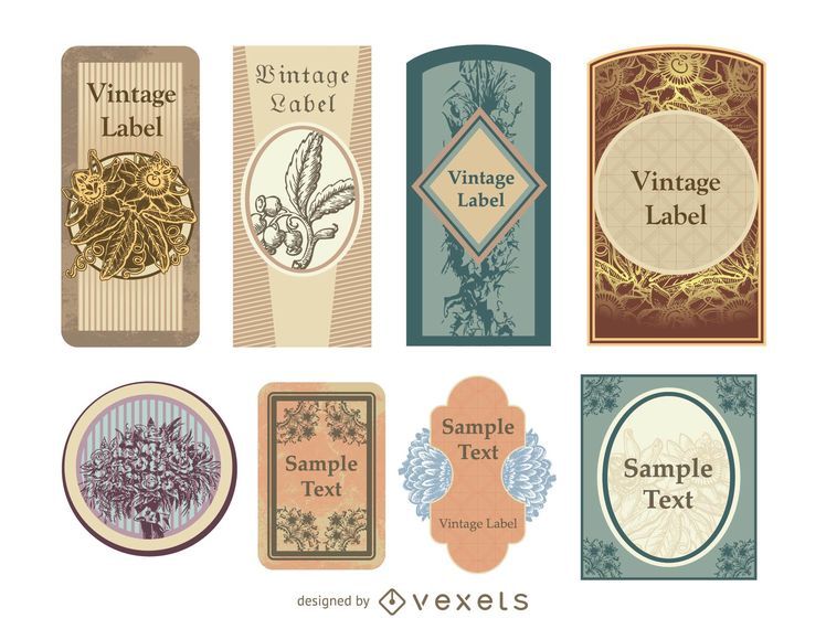 Decorative Vintage Label Pack Decorative Vintage Label Pack