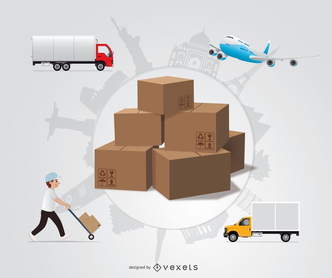 International shipping design International shipping design