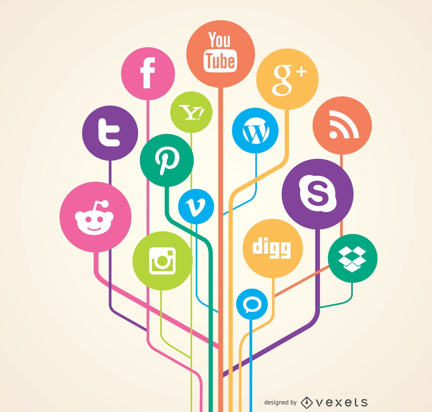 Social Network-Links-Konzept