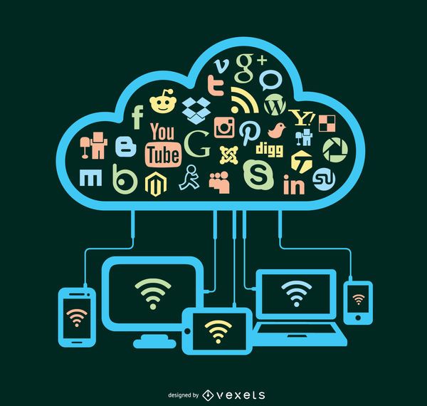 Concepto de Social Media Cloud Concepto de Social Media Cloud