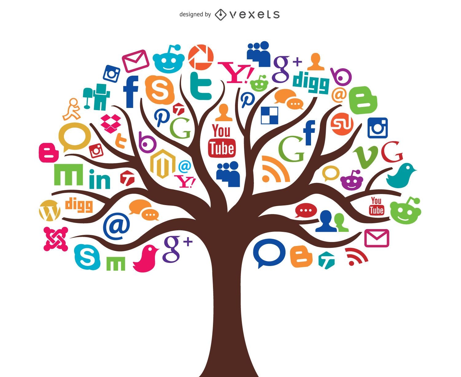 Social Media-Baum-Konzept