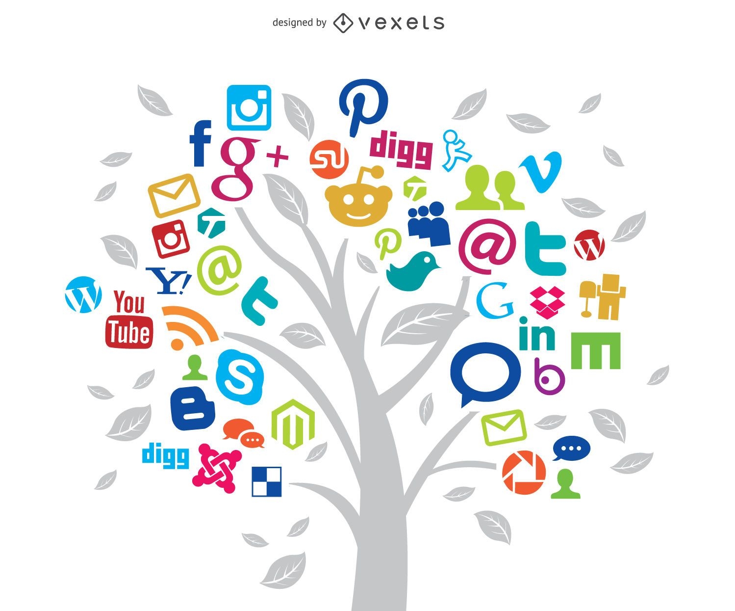Soziale Netzwerke-Baum-Konzept