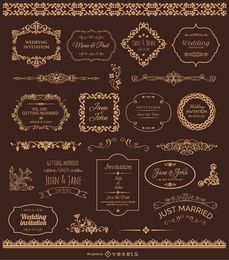 Golden Wedding Badges and Ornaments 
