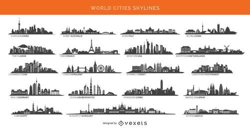19 horizontes de ciudades famosas incluidas París Londres Sidney y más 19 horizontes de ciudades famosas incluidas París Londres Sidney y más