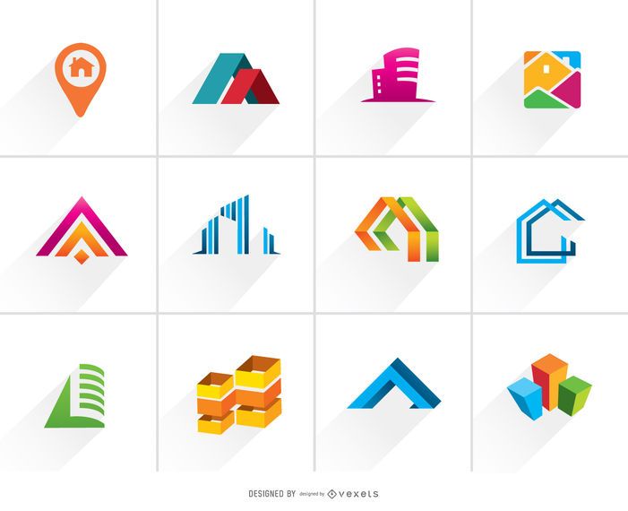 Real Estate Logo Set colorido Real Estate Logo Set colorido