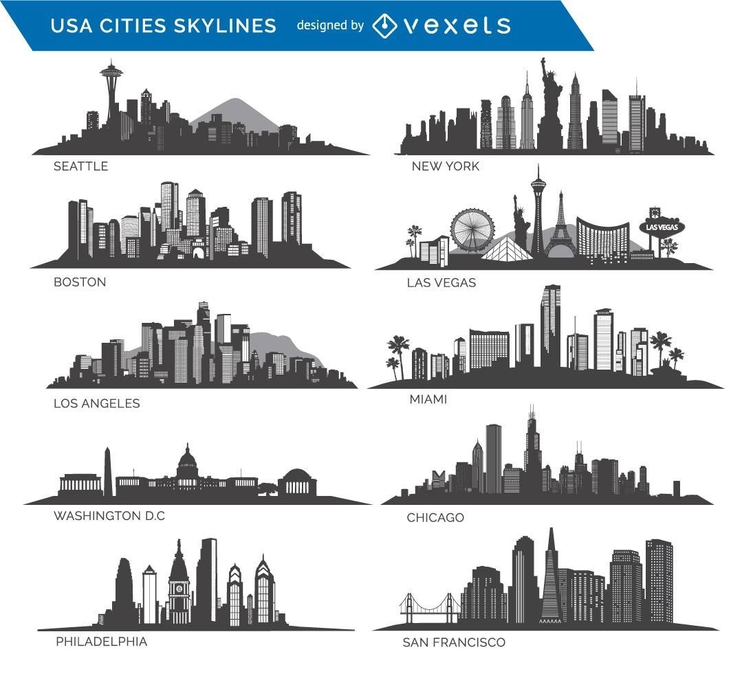 10 berühmte Städte der USA Skylines
