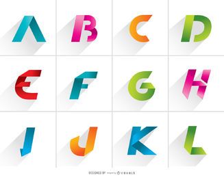 Letras do logotipo de A a L