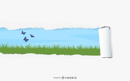 Naturaleza oculta de página rasgada