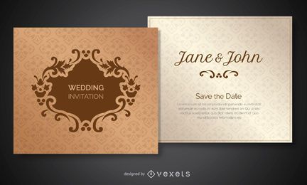 Dekorierte Hochzeitseinladung