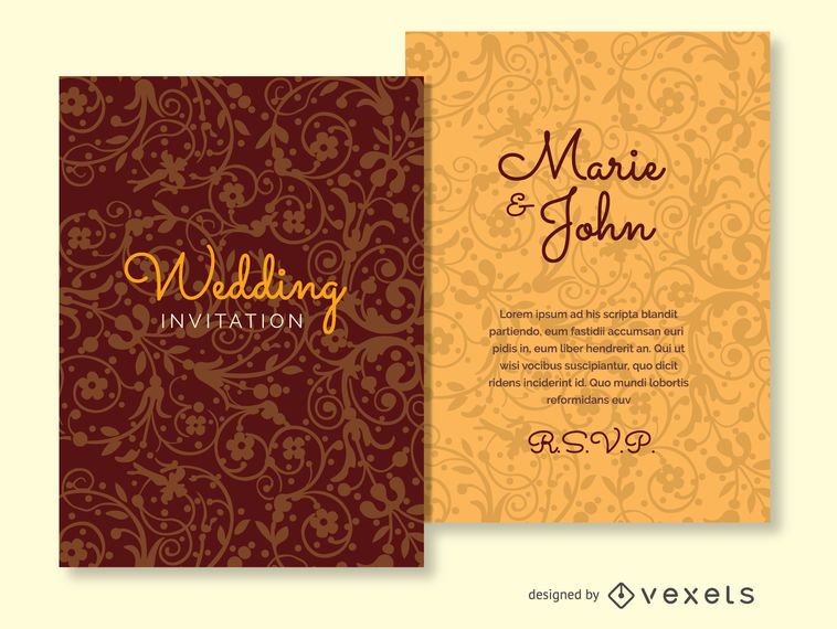 Invitación de boda adornada Invitación de boda adornada
