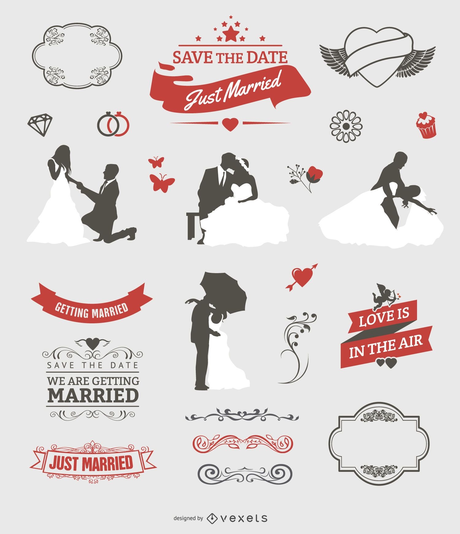 Wedding quotes and graphics set 