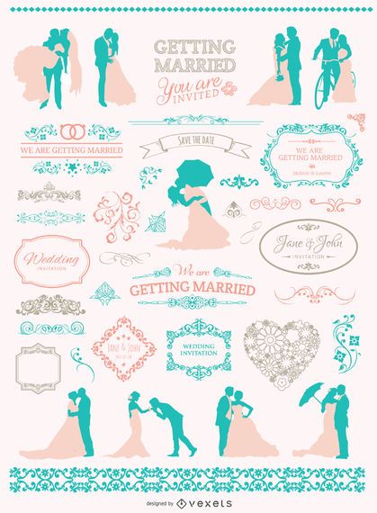 Soft Colors Wedding graphic set Soft Colors Wedding graphic set