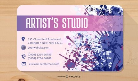 Colorful Splatters Artist Business Card