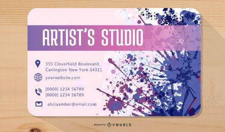 Tarjeta de visita colorida del artista de las salpicaduras