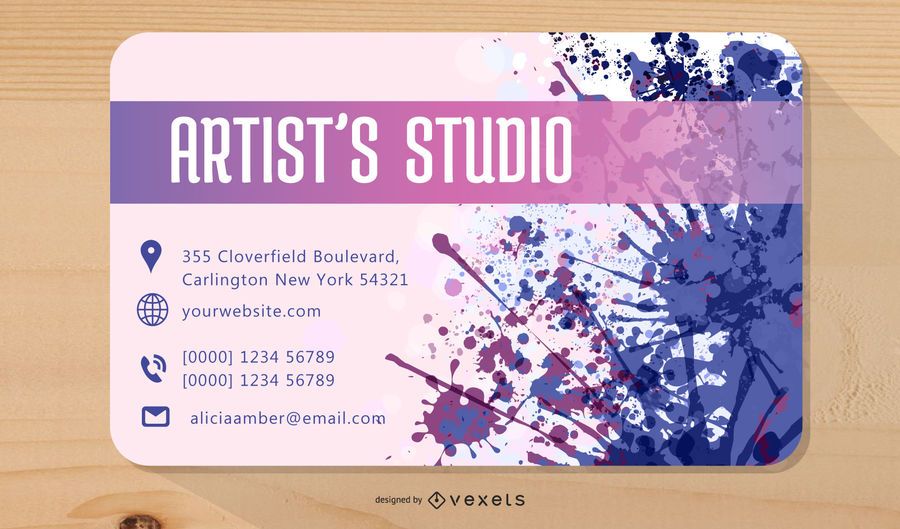 Colorful Splatters Artist Business Card Colorful Splatters Artist Business Card