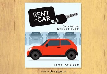Rent A Car ilustración roja