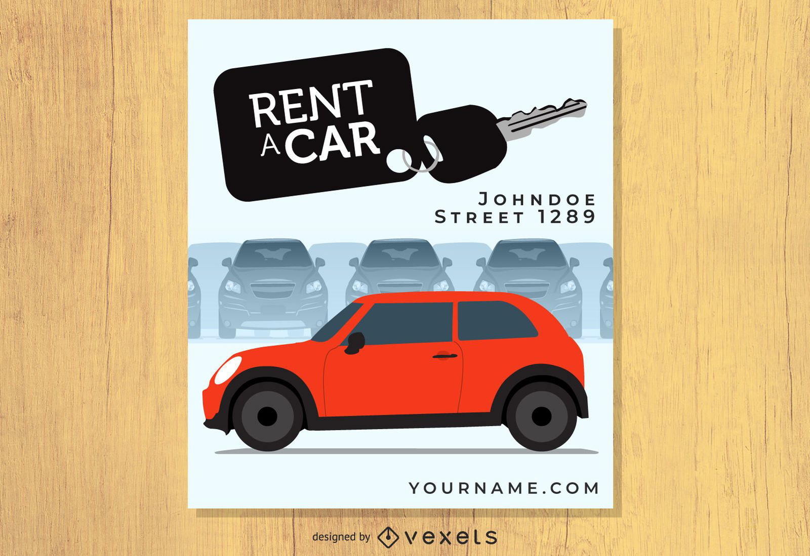 Rent A Car ilustración roja