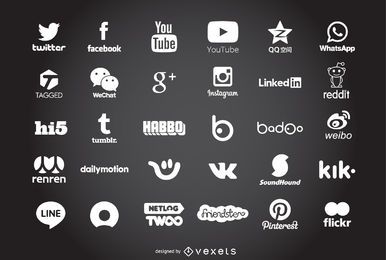 Nuevos iconos y logos de redes sociales populares. Nuevos iconos y logos de redes sociales populares.