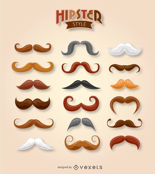 Coleção de bigode hipster Coleção de bigode hipster