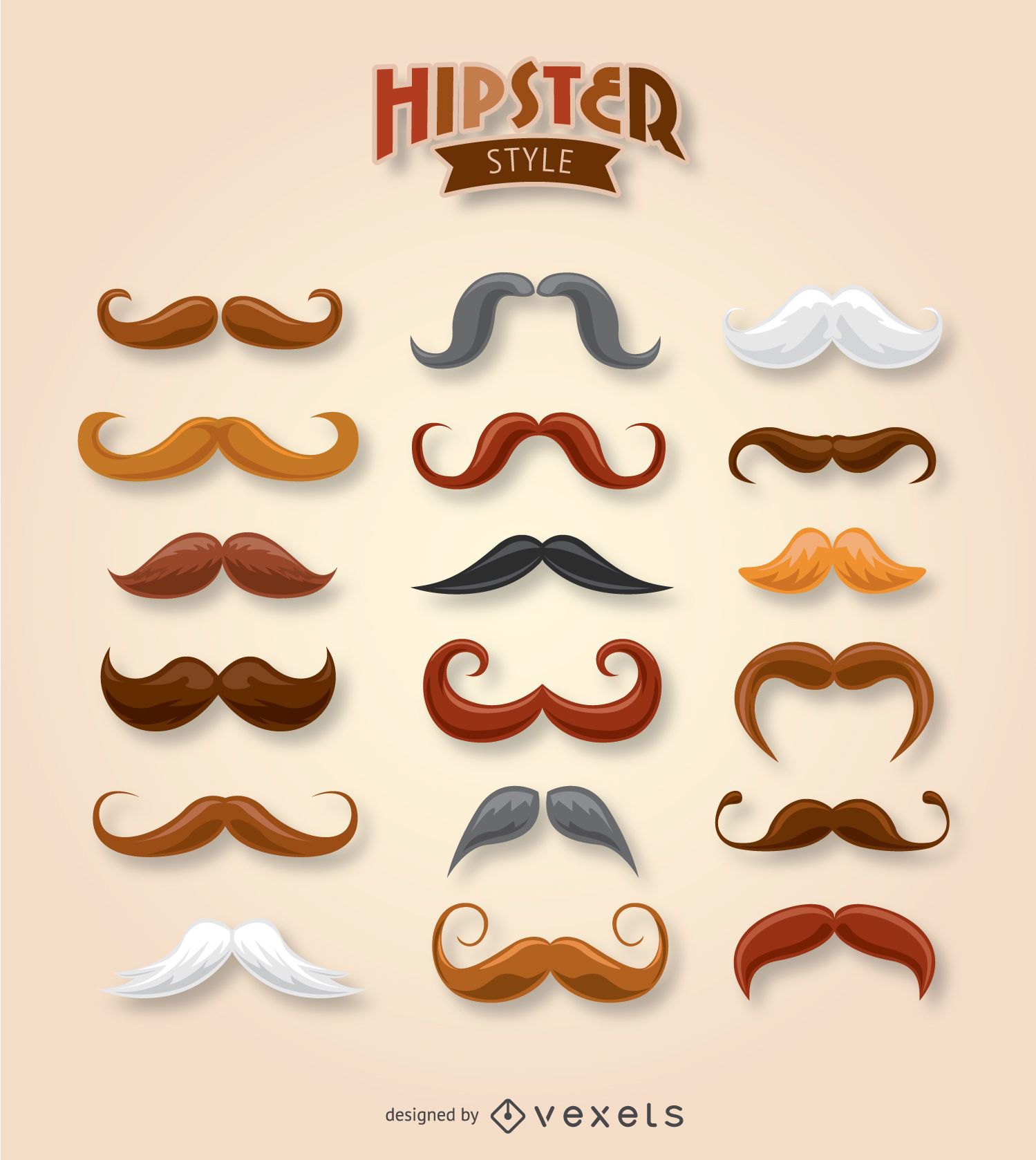 Colección de bigotes hipster