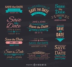 Save the date chalk emblems