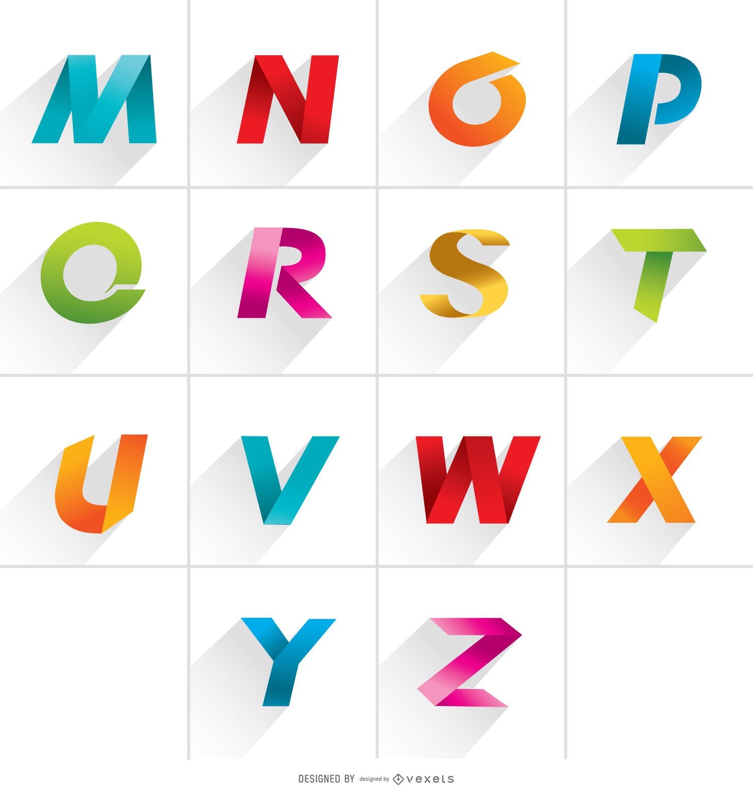 Letras del logotipo de la M a la Z