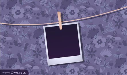 Blank instant photo hanging