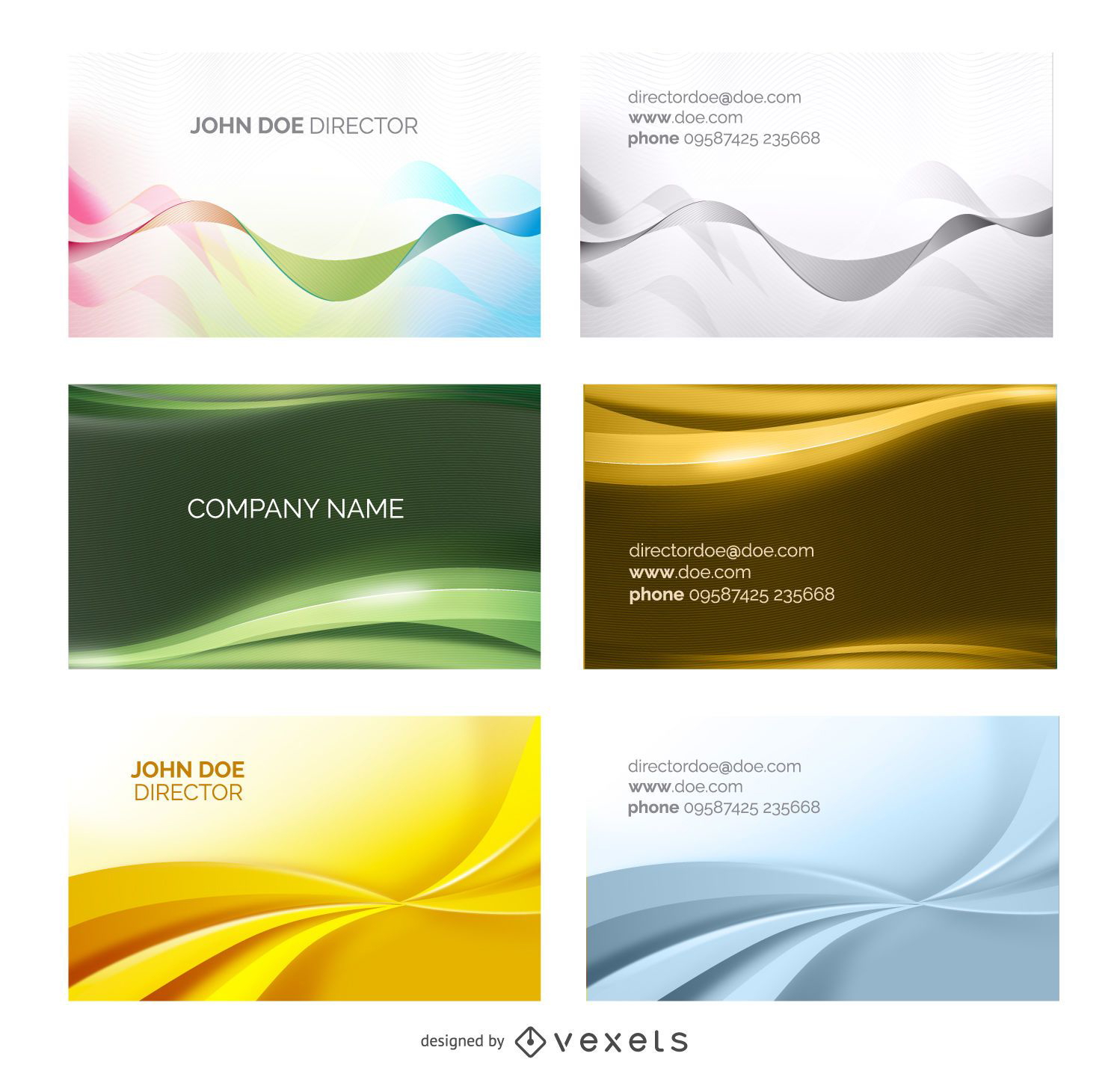 6 Abstract Business card template set
