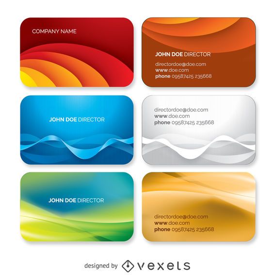Wavy Business card template set Wavy Business card template set