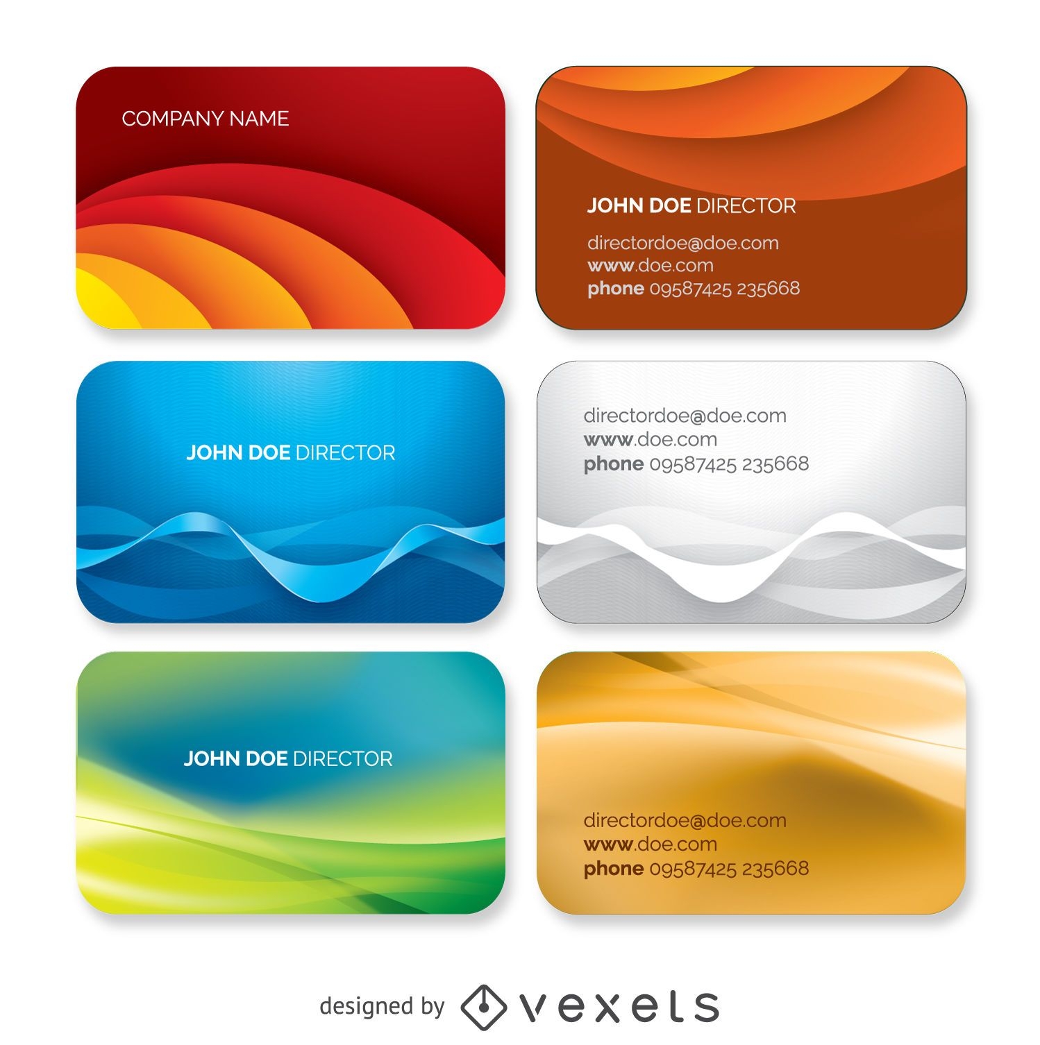 Wavy Business card template set