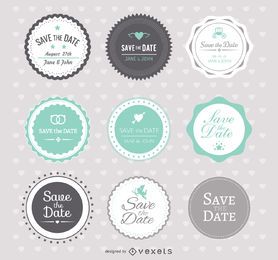 Salve a data Emblemas de casamento Salve a data Emblemas de casamento