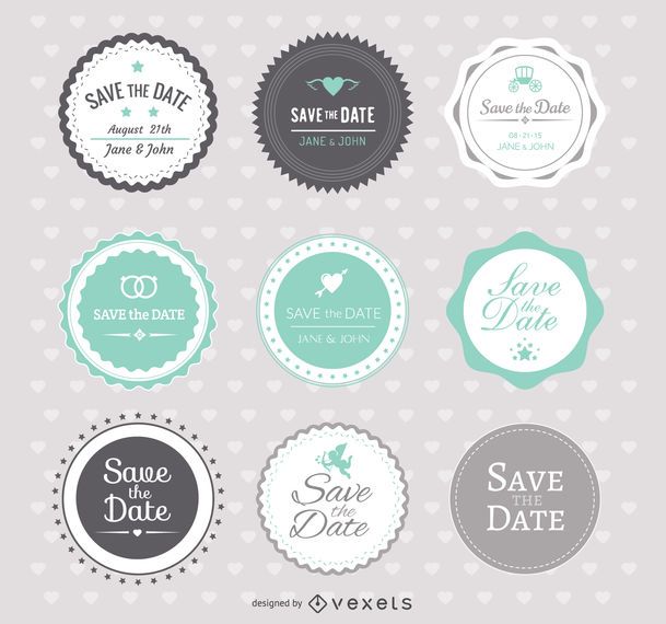 Guardar la fecha Insignias de boda Guardar la fecha Insignias de boda