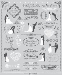 Conjunto gráfico de la boda Conjunto gráfico de la boda