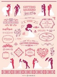 Wedding graphic element set