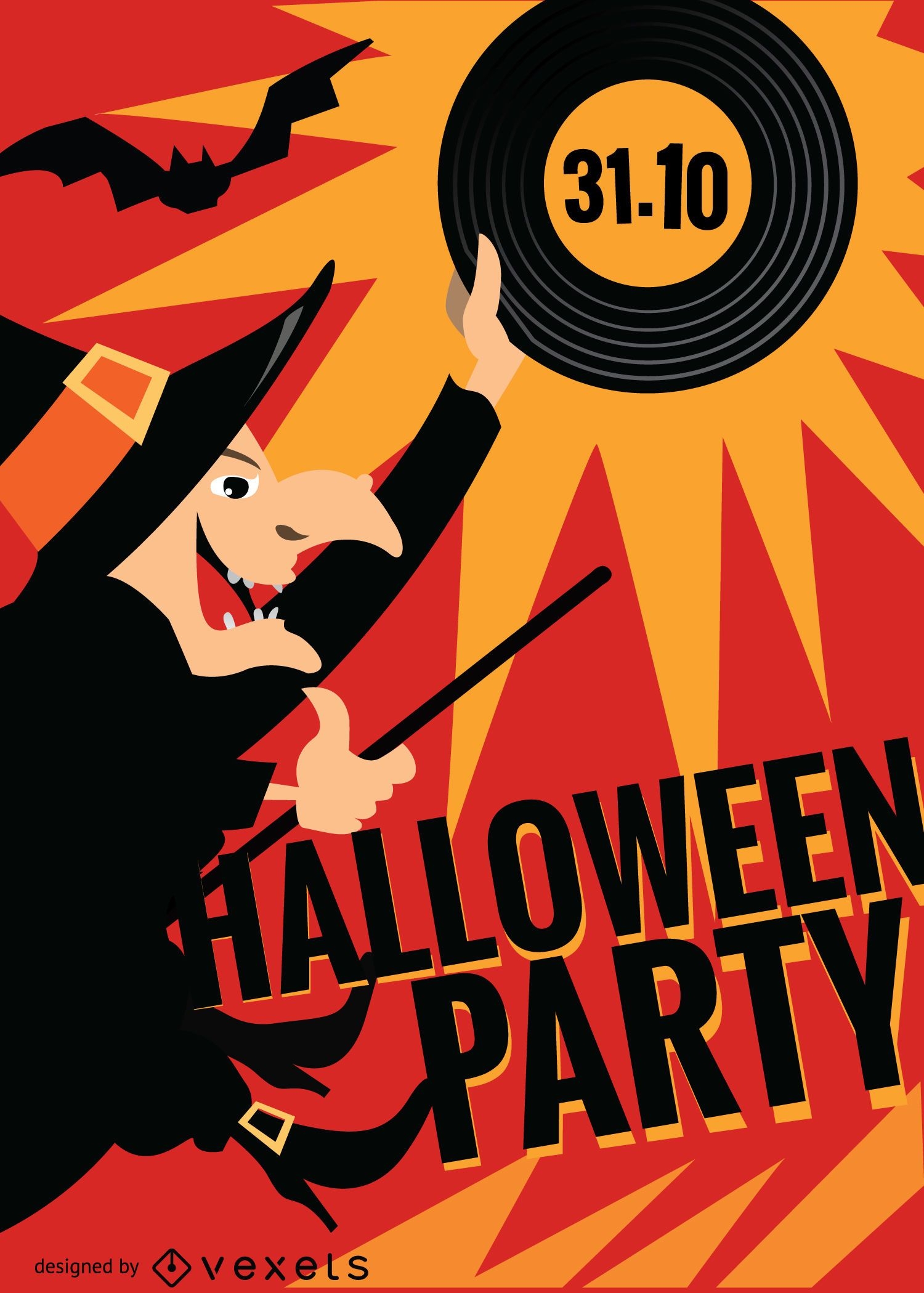 Halloween-Hexen-Party-Plakat