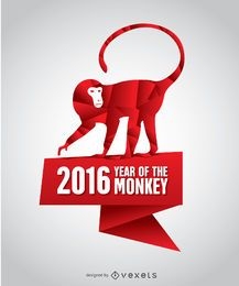 Cartaz do ano do macaco de 2016