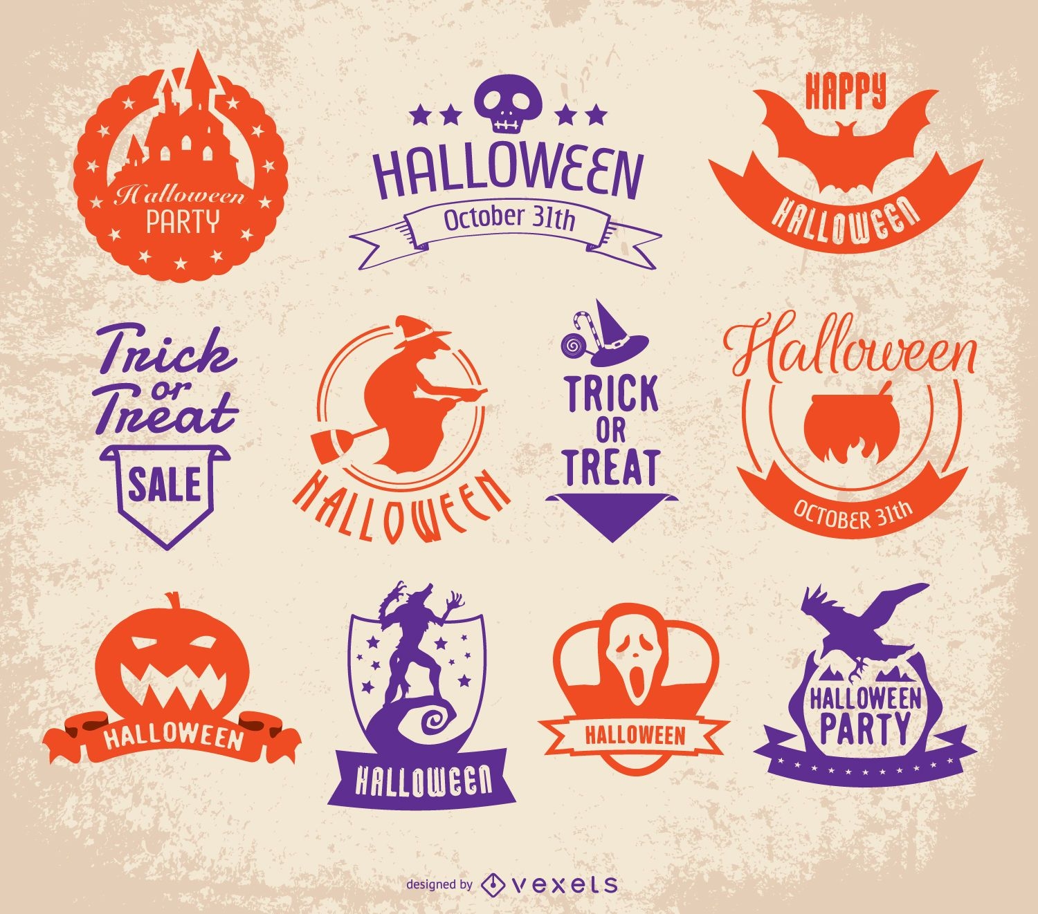 Conjunto de emblemas de Halloween