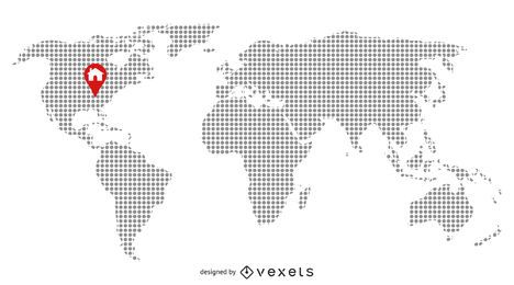 Pixilated Map with Home Location Pixilated Map with Home Location
