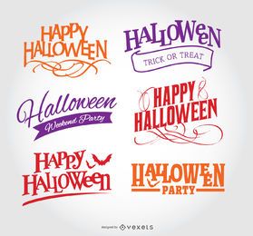 Conjunto de emblema de feliz halloween