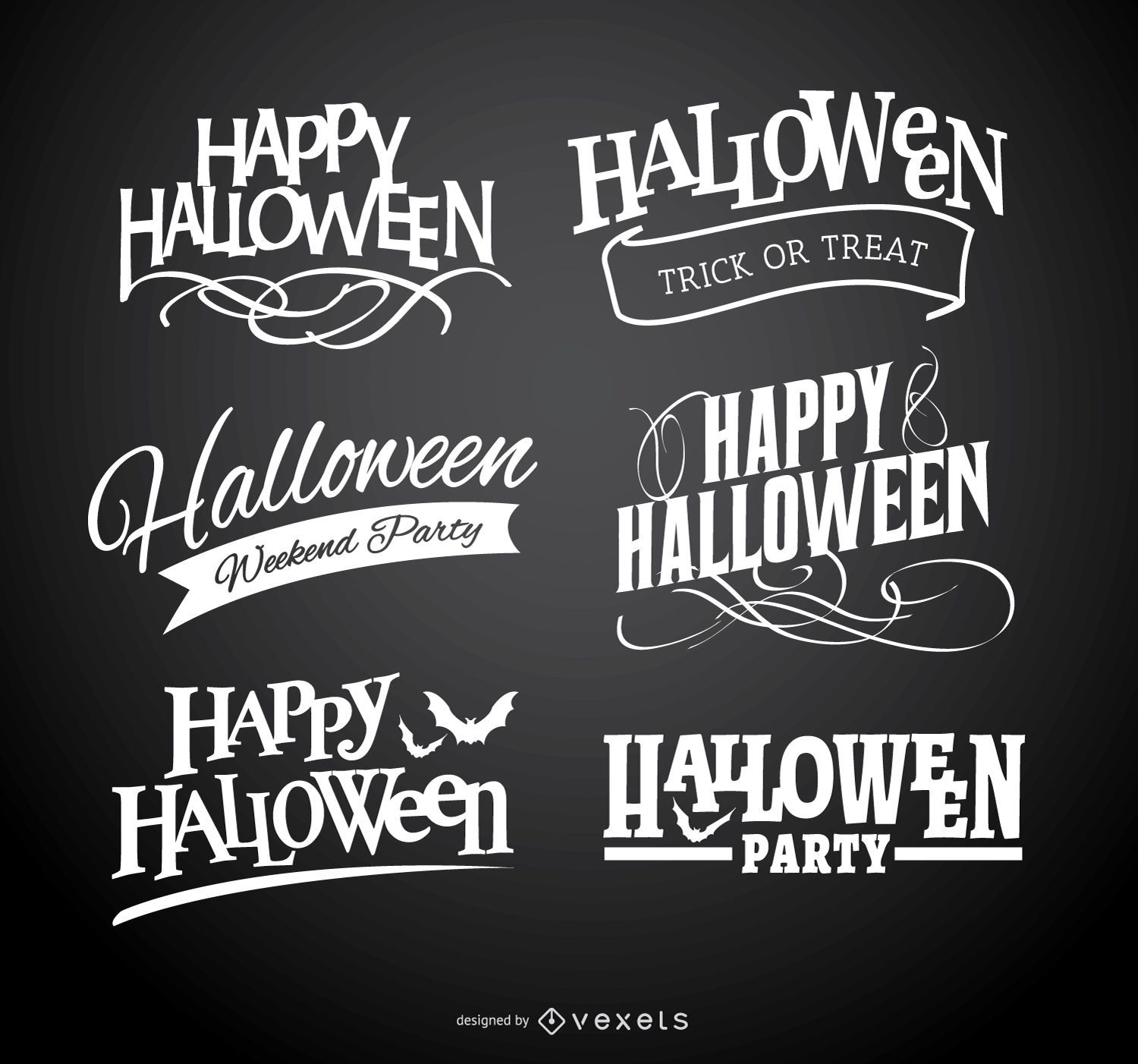 Insignias del logotipo de Happy Halloween